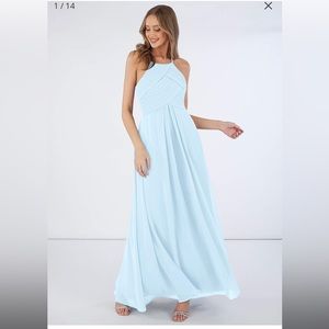 Azazie Ginger Sky Blue Bridesmaid Prom Homecoming Dress
